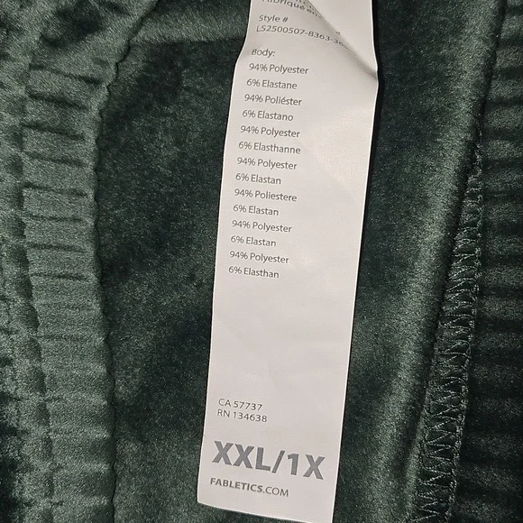 Fabletics Plush Rib Half Zip Sweatshirt 1X/XXL - Picture 9 of 10